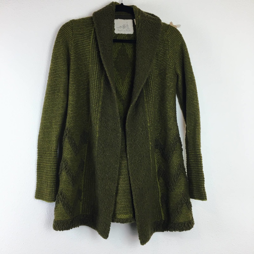 Anthropologie Boho Open Cardigan Cozy Wool Blend
